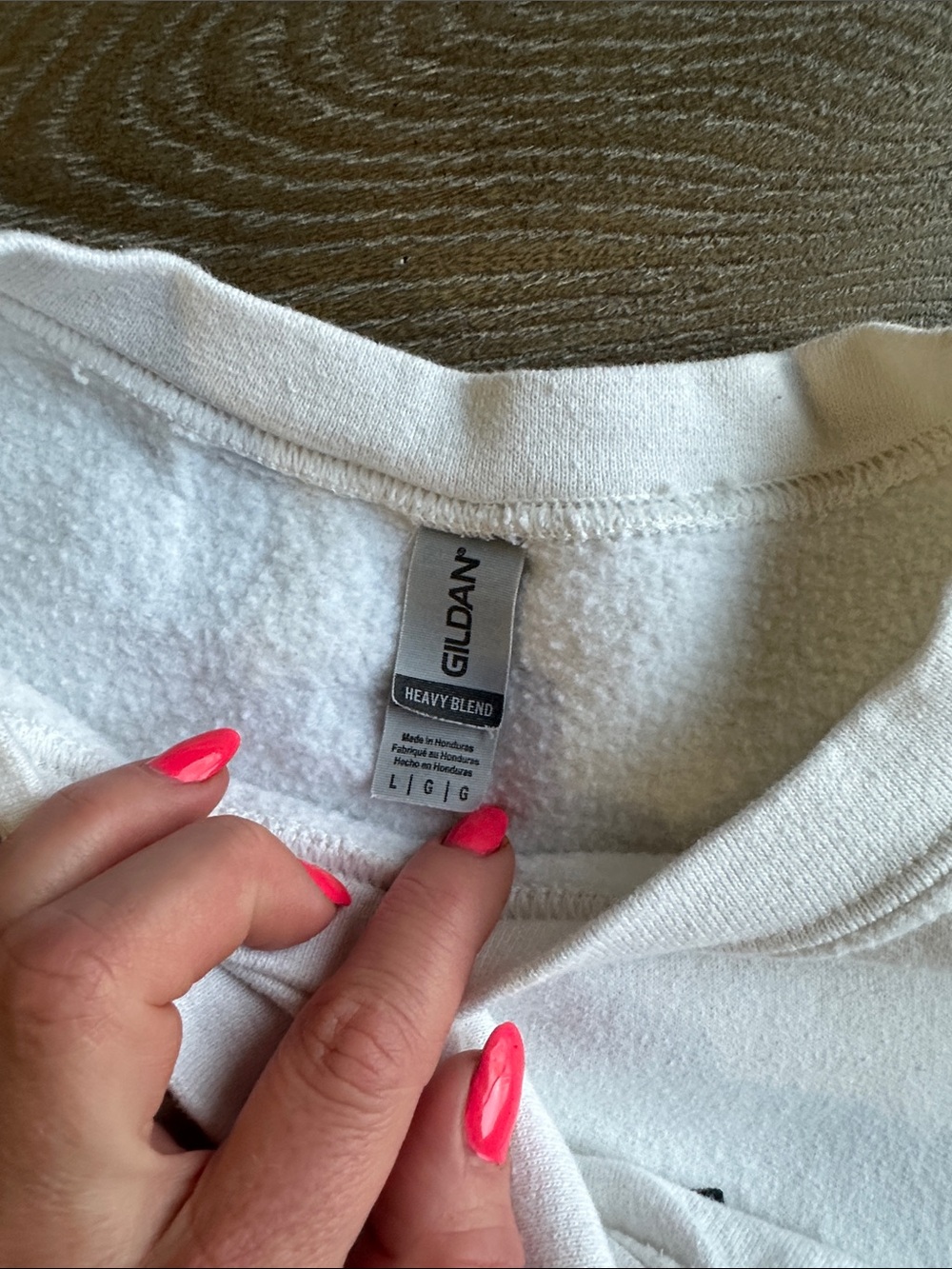 Nike White Crewneck with Pink Sneaker Graphic Women’s Large - Picture 3 of 4